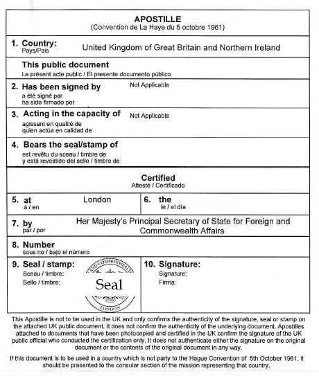 example of attestment by the convention de la Yahe